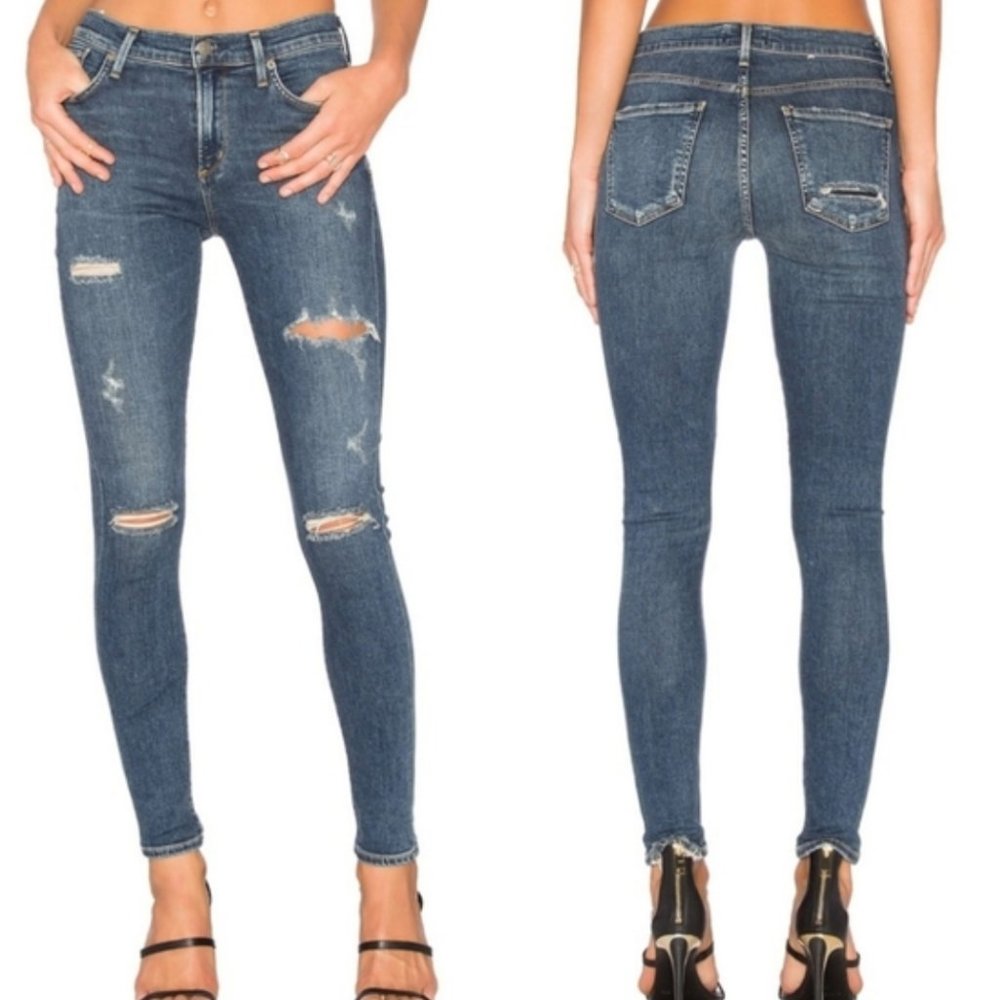 AGOLDE High Rise Distressed Jeans